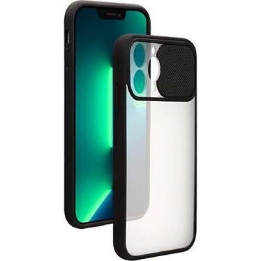 BigBen Connected Coque pour iPhone 13 Pro avec Cache Coulissant pour Caméra Noir transparent