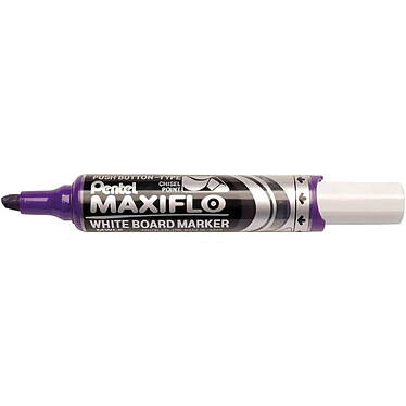 PENTEL Marqueur Tableau Blanc MAXIFLO MWL6 Pointe Large Biseautée Violet x 12