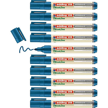 EDDING Marqueur pour Tableaux Blancs 28 Ecoline Bleu Pointe Ronde 1,5-3 mm x 10