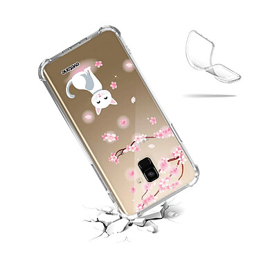 Acheter Evetane Coque Samsung Galaxy A8 2018 anti-choc souple angles renforcés transparente Motif Chat et Fleurs