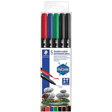 STAEDTLER Feutre double pointe permanent, étui de 5