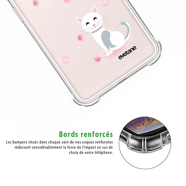 Acheter Evetane Coque Samsung Galaxy S22 5G Silicone antichocs Solides coins renforcés  transparente Motif Chat et Fleurs