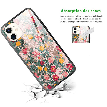 Avis LaCoqueFrançaise Coque iPhone 11 Coque Soft Touch Glossy Fleurs Beige et Rose Design