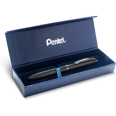 PENTEL Coffret Roller encre gel rétractable BL2007, corps fin métal noir, encre Noire