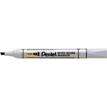 PENTEL Marqueur Tableau Blanc MW86 Pointe Biseautée Moyenne Noir x 12