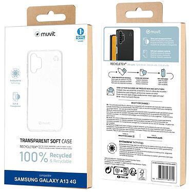 Acheter Muvit Coque pour Samsung Galaxy A13 Recycletek avec Technologie Antibactérienne Transparent