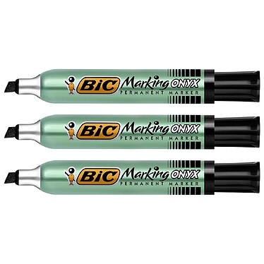 BIC Marqueur Permanent MARKING ONYX 1591 MAXI Pointe Biseau 2,7 à 6,2 mm Noir x 3