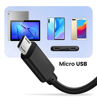 Acheter Akyga Câble Micro USB vers Micro USB 60cm Recharge et Synchronisation rapide Noir