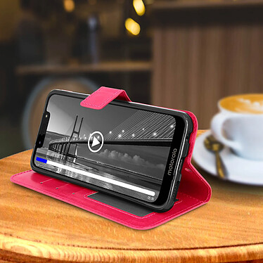 Acheter Avizar Housse Motorola Moto G7 et G7 Plus Étui folio Portefeuille Fonction Stand rose