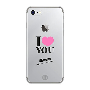 Muvit Coque pour iPhone 6 / 6S / 7 / 8 / SE Loove avec Motifs I Love You Maman Transparent