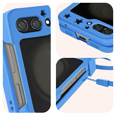 Avizar Coque pour Samsung Galaxy Z Flip 5 Rigide Motif Étoile  Bleu pas cher