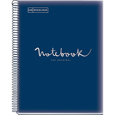 MIQUELRIUS Cahier Spirale A4 (21x29,7cm) Petits carreaux 80 p 90g Couverture Polypro bleu marine