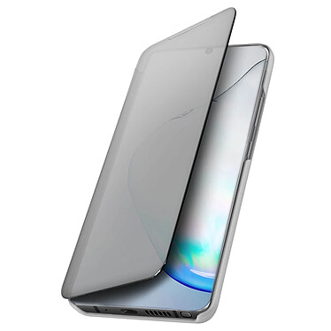 Avizar Housse Samsung Galaxy Note 10 Lite Clapet Effet Miroir Support Vidéo argenté pas cher