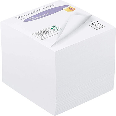 QUO VADIS Bloc cube blanc 9x9x9cm 700 feuilles encollées 90g PEFC