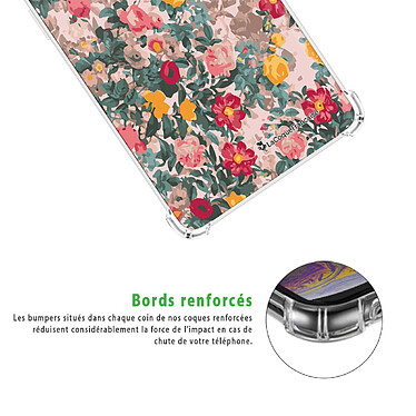 Acheter LaCoqueFrançaise Coque Xiaomi Redmi 9A Silicone antichocs Solides coins renforcés  transparente Motif Fleurs Beige et Rose