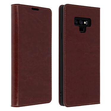 Avizar Étui Samsung Galaxy Note 9 Housse Cuir Portefeuille Fonction Support - marron