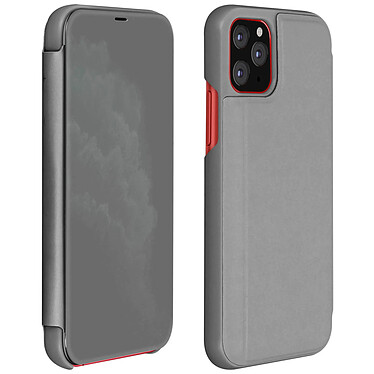 Avizar Étui iPhone 11 Pro Rigide Clapet translucide Miroir Support Vidéo Argent