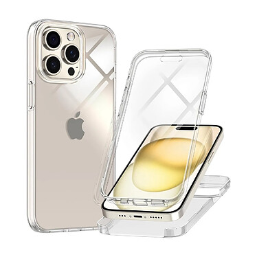 Evetane Coque iPhone 16 Pro Max 360 integrale Protection avant et arriere silicone transparente Motif