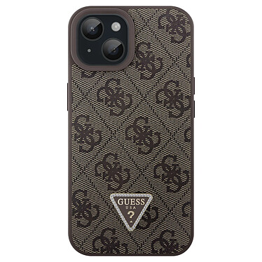 Guess Coque pour iPhone 15 Plus Élégant Imprimé 4G Caméra Surélevée Marron Foncé