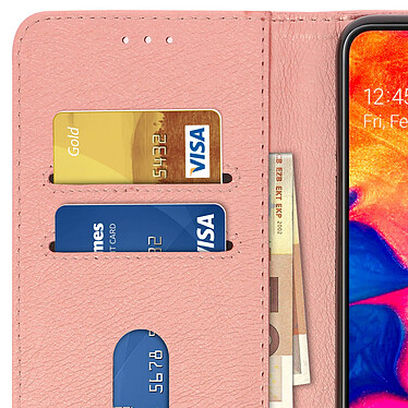 Avizar Housse Samsung Galaxy A10 Étui Portefeuille Support Stand Rose gold pas cher