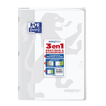 Avis OXFORD Cahier Easybook agrafé 21x29.7cm 96 pages grands carreaux 90g incolore