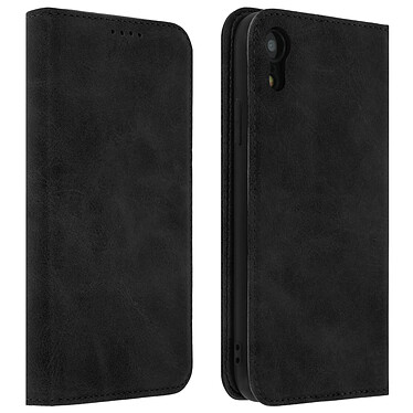 Avizar Housse iPhone XR Étui Porte-cartes Fonction Support Coque Silicone Gel noir