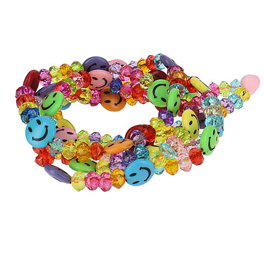 Avizar Bijou de Téléphone Collier Perles et Smiley 110cm Collection Smile Multicolore