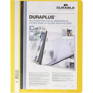 DURABLE Chemise à Lamelles DURAPLUS Format A4+ Jaune Transparent x 20