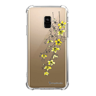 LaCoqueFrançaise Coque Samsung Galaxy A8 2018 Silicone antichocs Solides coins renforcés  transparente Motif Fleurs Cerisiers