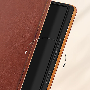 Acheter Avizar Housse Portefeuille pour Samsung Galaxy S24 Ultra Cuir Véritable Marron