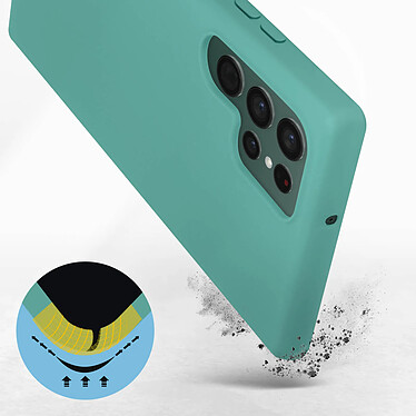 Avis Avizar Coque Samsung Galaxy S22 Ultra Silicone Semi-rigide Soft-touch Fine Turquoise