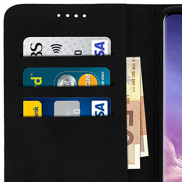 Avizar Etui folio Noir Portefeuille pour Samsung Galaxy S10 pas cher