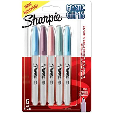 SHARPIE Marqueur permanent FINE MYSTIC GEMS, blister de 5