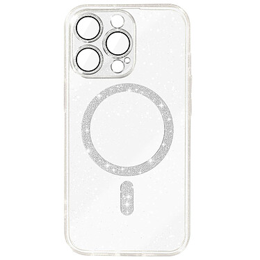 Avizar Coque MagSafe pour iPhone 15 Pro Max Silicone Pailleté Transparent