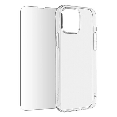 Avizar Coque iPhone 13 Silicone Souple Film Verre Trempé 9H Transparent