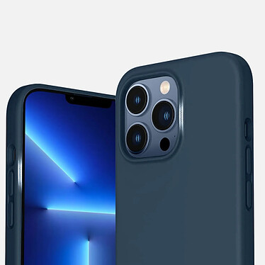 Avis Evetane Coque iPhone 13 Pro Max Silicone liquide Bleu Marine + 2 Vitres en Verre trempé Protection écran Antichocs