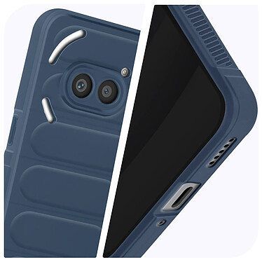 Avizar Coque pour Nothing Phone 2a et 2a Plus Antichoc Silicone texturé 3D Bleu Nuit pas cher