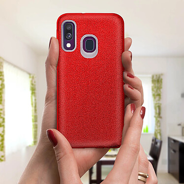 Avis Avizar Coque pour Samsung Galaxy A40 Paillette Amovible Silicone Semi-rigide rouge