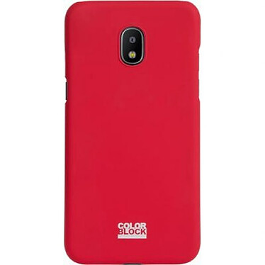 Color Block Coque pour Galaxy J2 2018 Rigide Rouge