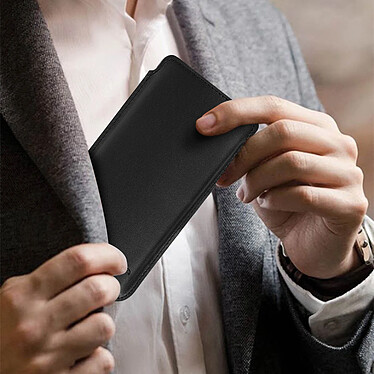 Avizar Pochette Smartphone jusqu'à 6.4''' Cuir Italien Intérieur Soft touch Slim  Noir pas cher