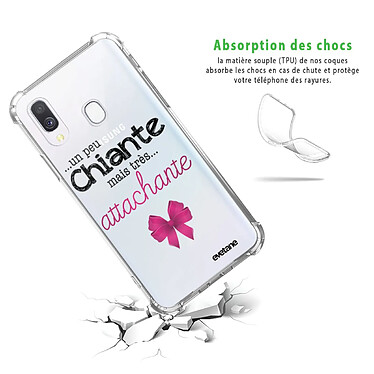 Avis Evetane Coque Samsung Galaxy A40 anti-choc souple angles renforcés transparente Motif Un peu chiante tres attachante