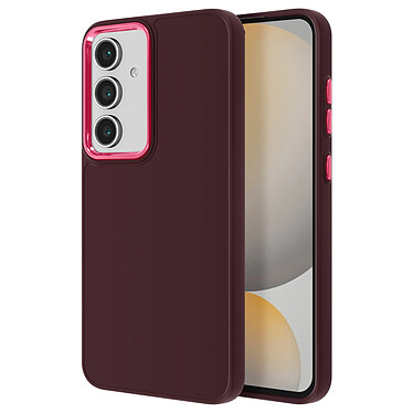 Avizar Coque pour Samsung Galaxy S24 FE Silicone Contour Caméra Métallisé Bordeaux