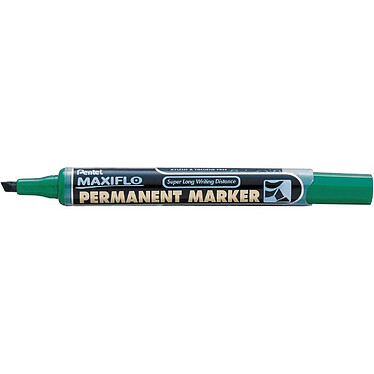 PENTEL Marqueur permanent MAXIFLO, Pointe biseautée, Vert x 12