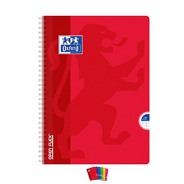 OXFORD Cahier OPENFLEX spirale A4 180p grands carreaux 90g Coloris Aléatoire