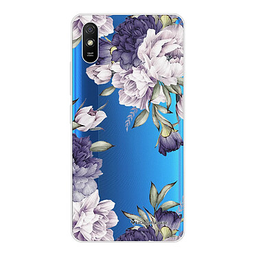 LaCoqueFrançaise Coque Xiaomi Redmi 9A 360 intégrale transparente Motif Pivoines Violettes Tendance