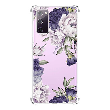 LaCoqueFrançaise Coque Samsung Galaxy S20 FE Silicone antichocs Solides coins renforcés  transparente Motif Pivoines Violettes