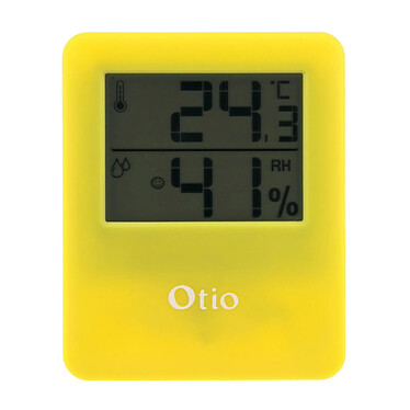 Avis Thermomètre hygromètre magnétique jaune - écran LCD - Otio