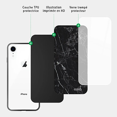 Acheter Evetane Coque en verre trempé iPhone Xr Marbre noir