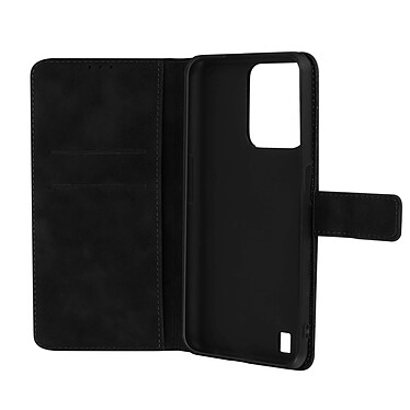 Avizar Étui pour Realme C31 Folio Portefeuille Support Vidéo Effet Mat Soft Touch  noir