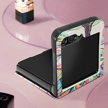 Acheter Avizar Coque Tree Life pour Samsung Galaxy Z Flip 5 Rigide revêtement simili cuir  Multicolore